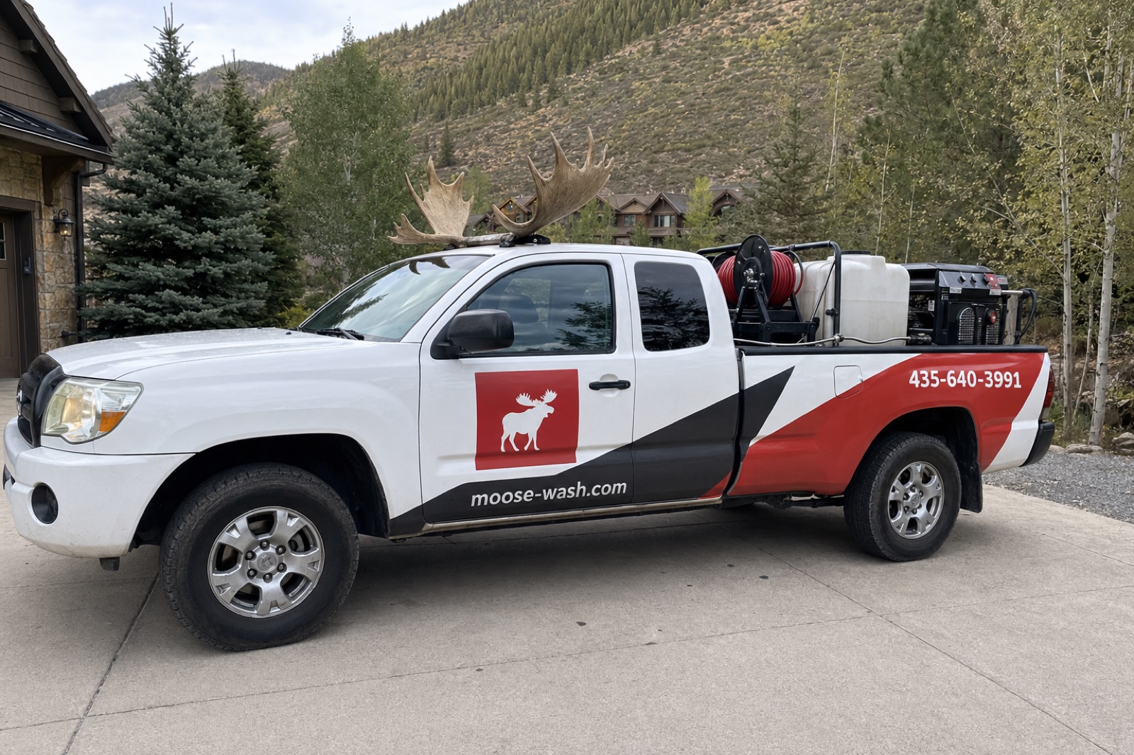 Moose Wash work truck and professional pressure washing equipment